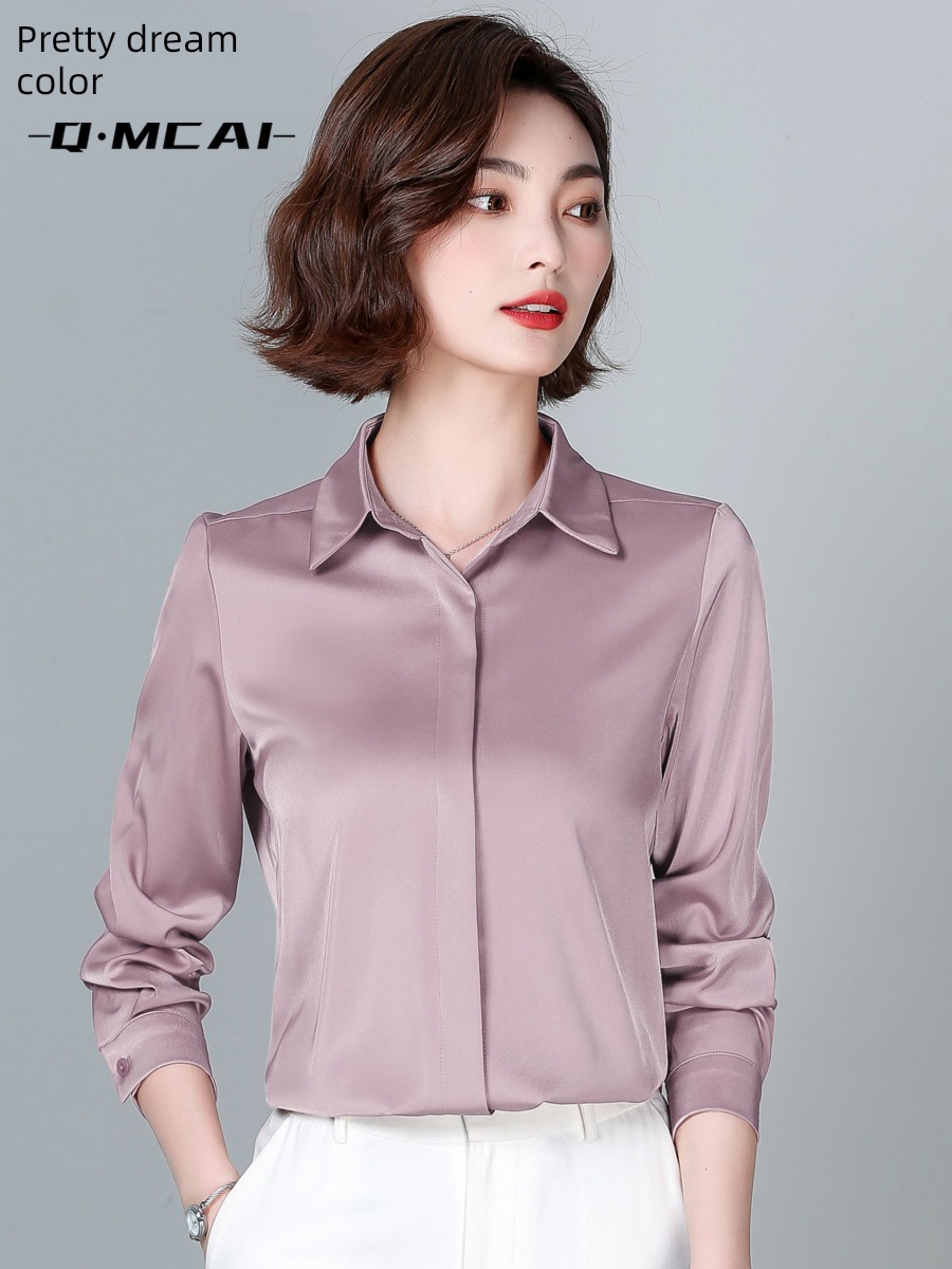 Pounds Hangzhou shirt Long sleeve Light luxury jacket silk