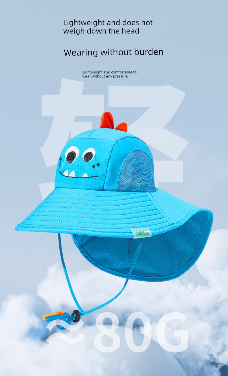 Children's Sun Protection Hat, Girls' Sun Hat, Boys' Sun Hat, Beach and Seaside Uv Protection Hat with Large Brim — 20