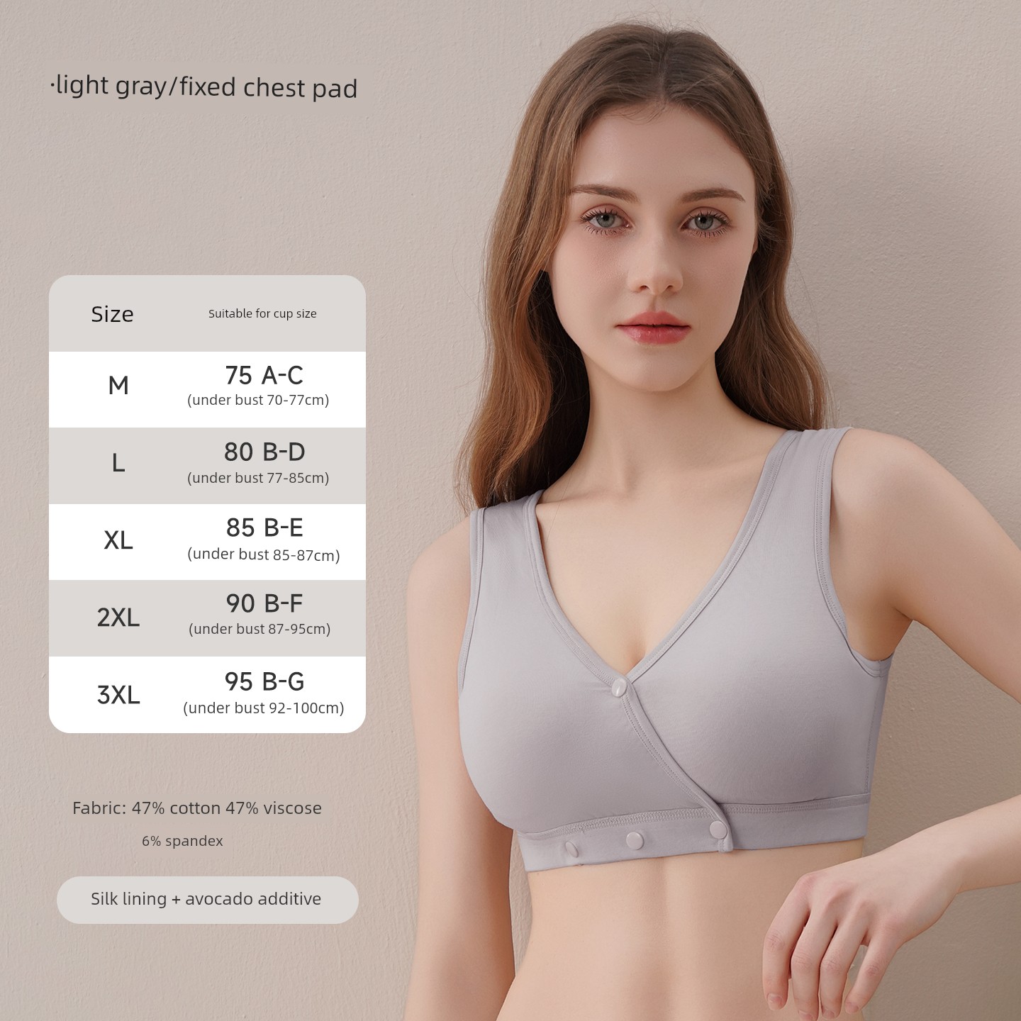 [C-G Large Size Large Bust] Nursing Bra with Large Cups to Prevent Sagging, Specially Designed for Postpartum Breastfeeding, Thin Summer Style Bra — 1