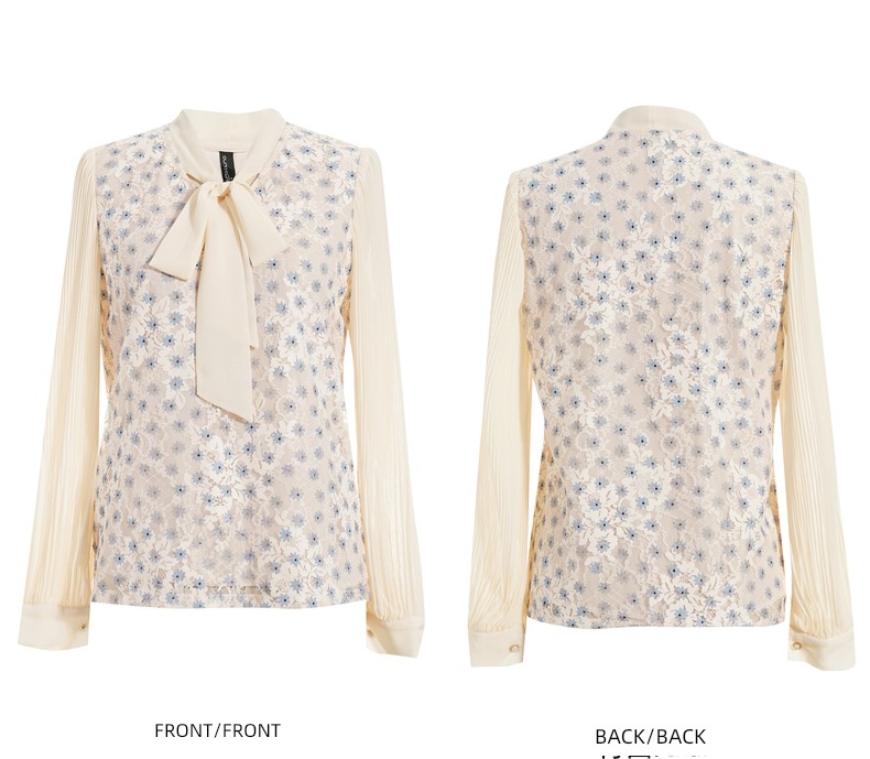 Ou Ni Xue Korean version Frenulum Long sleeve bow printing