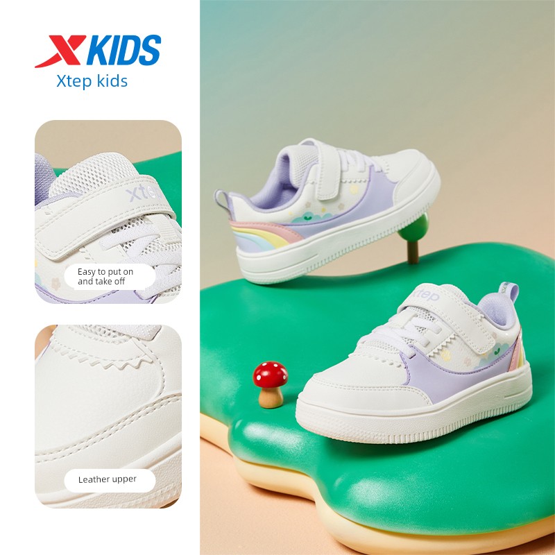 Xtep Children's Girls' Sneakers, Autumn Casual Shoes for Girls, Kindergarten Shoes, Sports Shoes, Non-Slip Soft-Soled Baby Shoes — 2