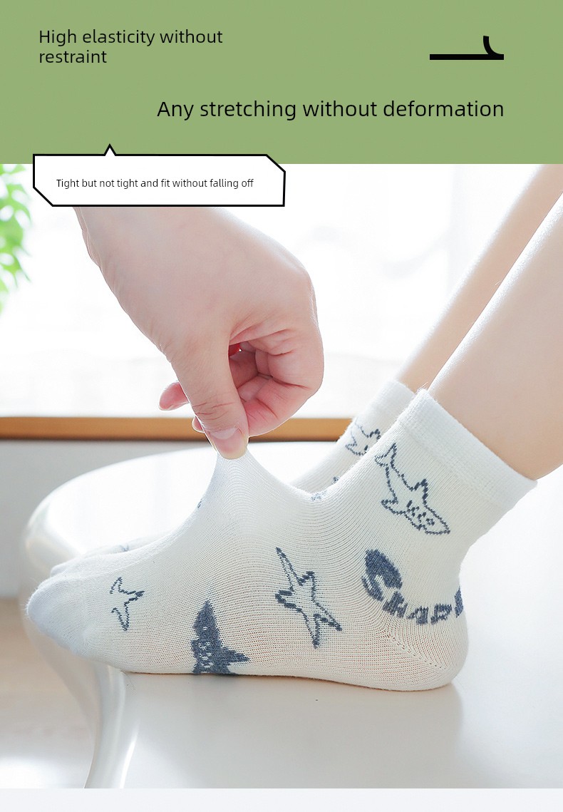Finding Nemo~ Six-Fingered Mouse Children's Socks Boys' Spring/Summer Thin Mid-Calf Sports Socks for Older Kids and Students — 5