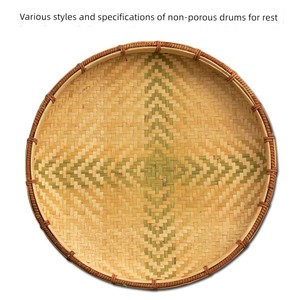 Bamboo Flat round Drying Dried Fish Bamboo Sieve Bamboo Painting Drying Powder Drying For Home Farm Non-Hole Dustpan Han