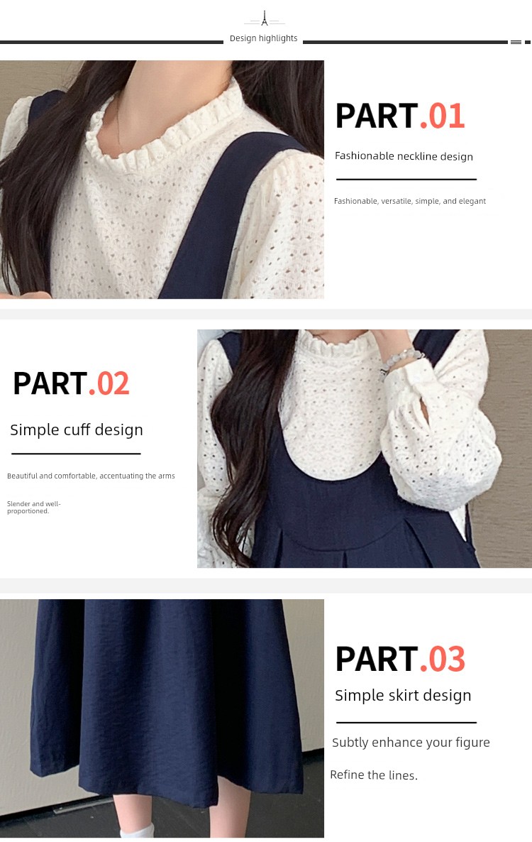 Maternity Set 2026 New Autumn Outfit High-End Suspender Skirt Hollow-Out Knit Top Autumn and Winter Two-Piece Set for Pregnant Mothers — 5