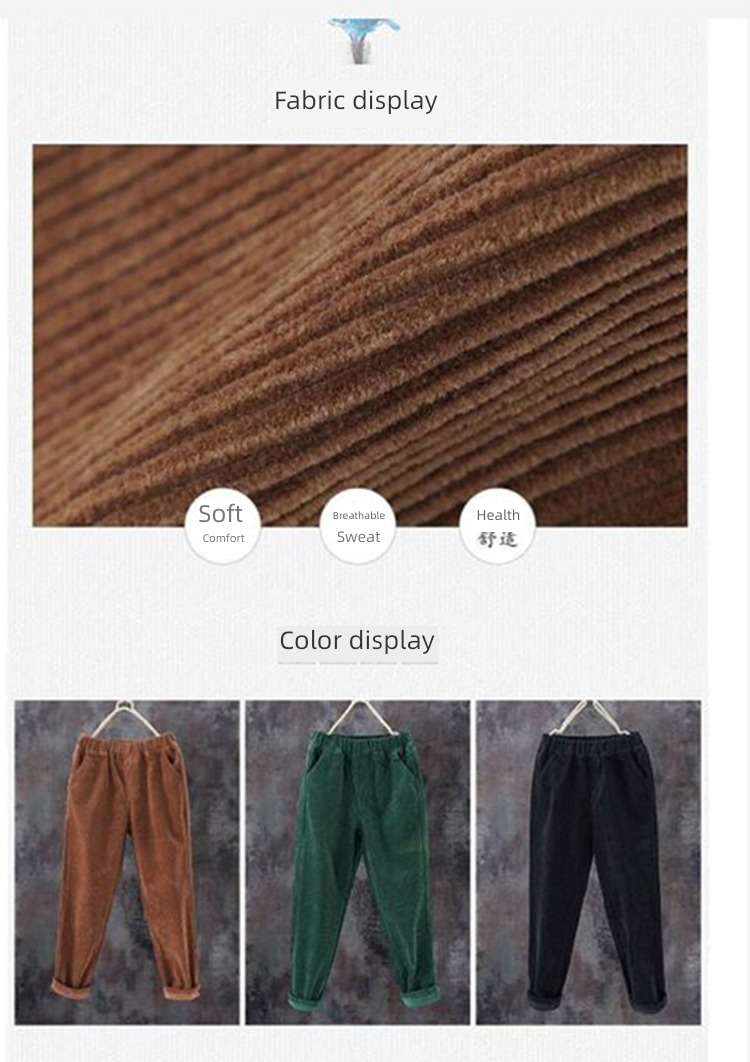 blackish green female Autumn and winter thickening High waist leisure time trousers