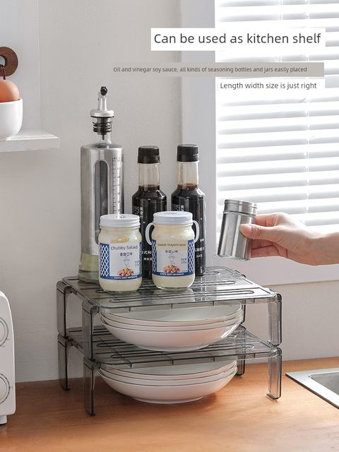 Refrigerator interior storage rack leftover storage rack layered heightened partition plate side rack kitchen countertop bowl finishing rack