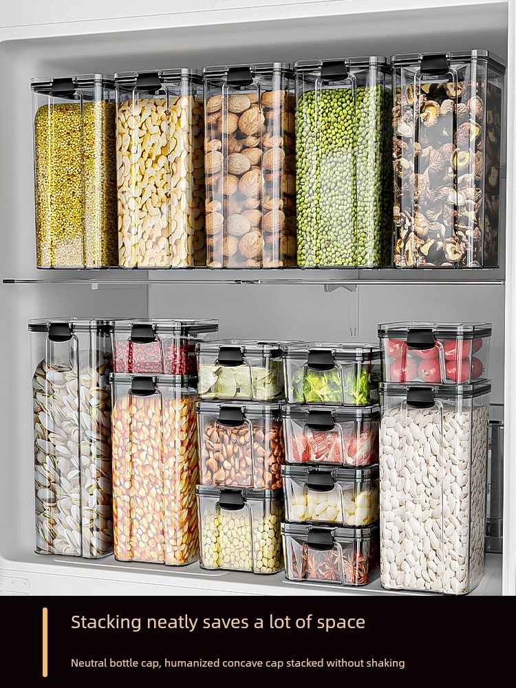 Sealed Jar Dried Fruit Spice Cereals Refrigerator Preservation Storage Box Kitchen Food Grade Beans Noodles Storage Jar