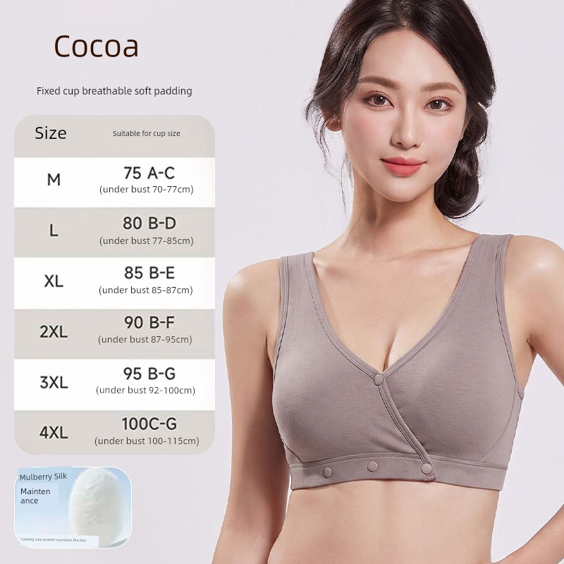 All-Cotton Nursing Bra, Cross-Style Postpartum Breastfeeding-Specific Maternity Bra, Vest-Style Sleep Night Bra — 7