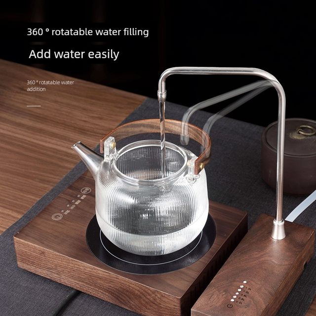 实木充电式电动抽水器桶装纯净矿泉水自动吸取水桌面上水器胡桃木