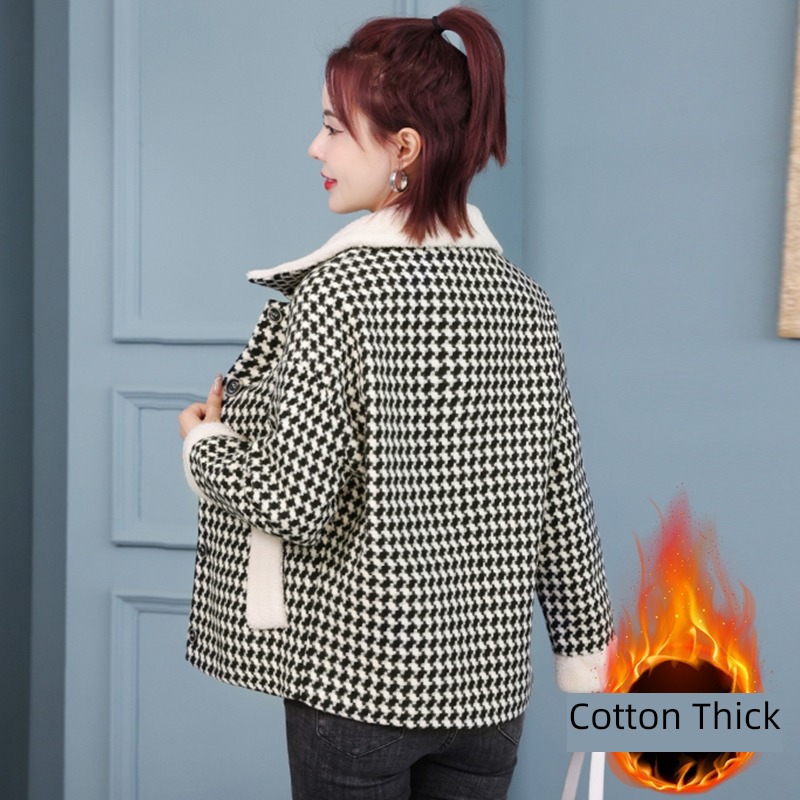 Little fragrance thickening keep warm Cotton clip have cash less than that is registered in the accounts Wool loose coat