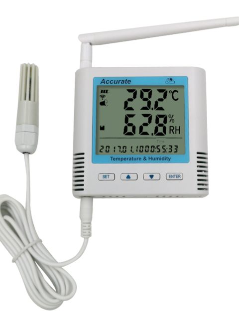 Wireless 4G temperature and humidity recorder GPRS cold storage remote SMS alarm mobile phone Bluetooth printing cold chain data