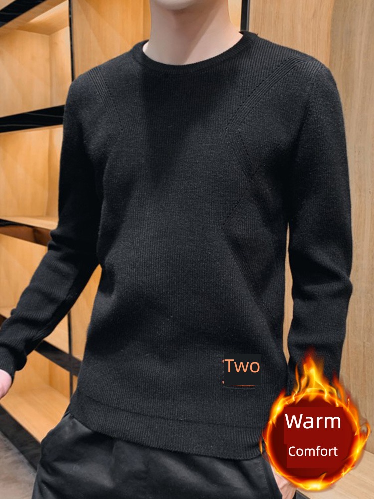 Chaopai thickening Round neck ins easy Undershirt sweater