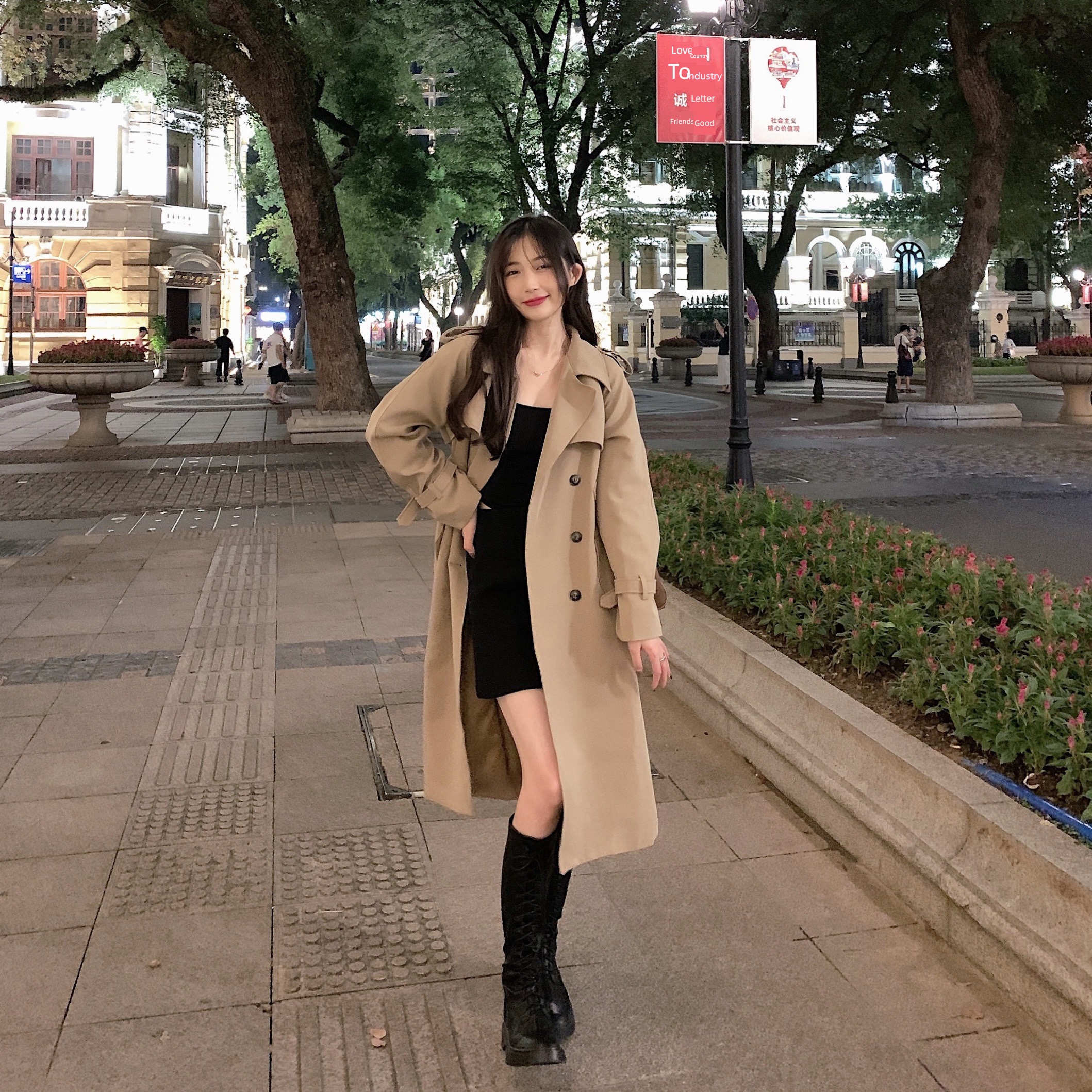 loose coat female Fat mm Medium and long term leisure time Windbreaker loose coat