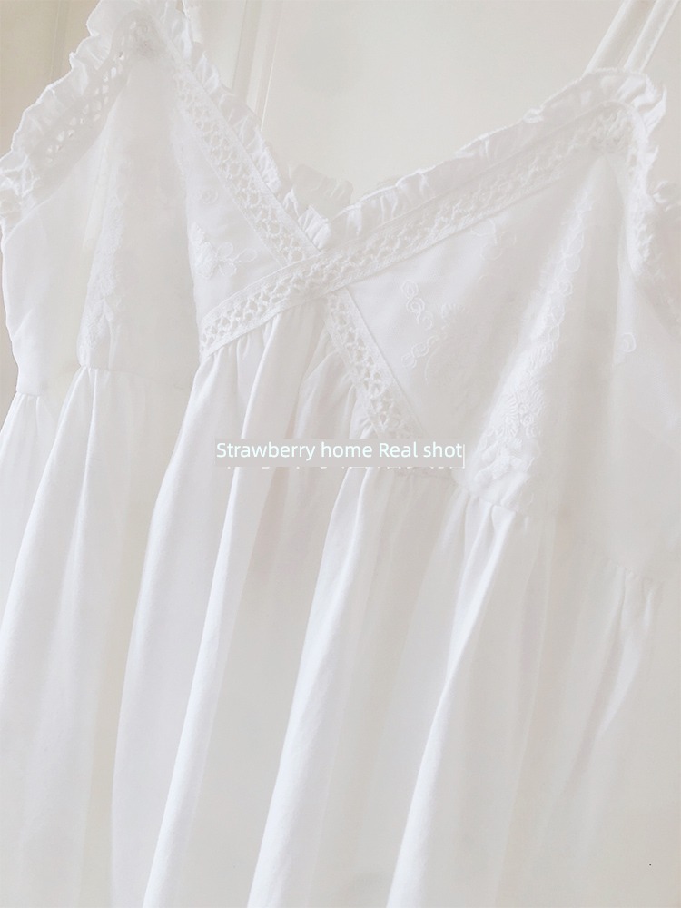 summer French Gong Tingfeng lovely pure cotton camisole Nightdress