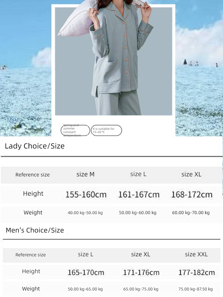 summer Couples dress One female winter pure cotton Big size pajamas