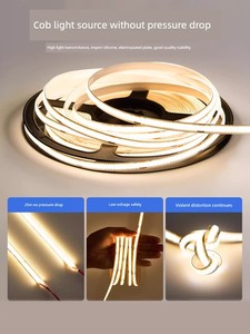 Pre-Installed Linear Light Aluminum Channel Cob Embedded Linear Light Double-Layer Ceiling Light Strip for Living Room