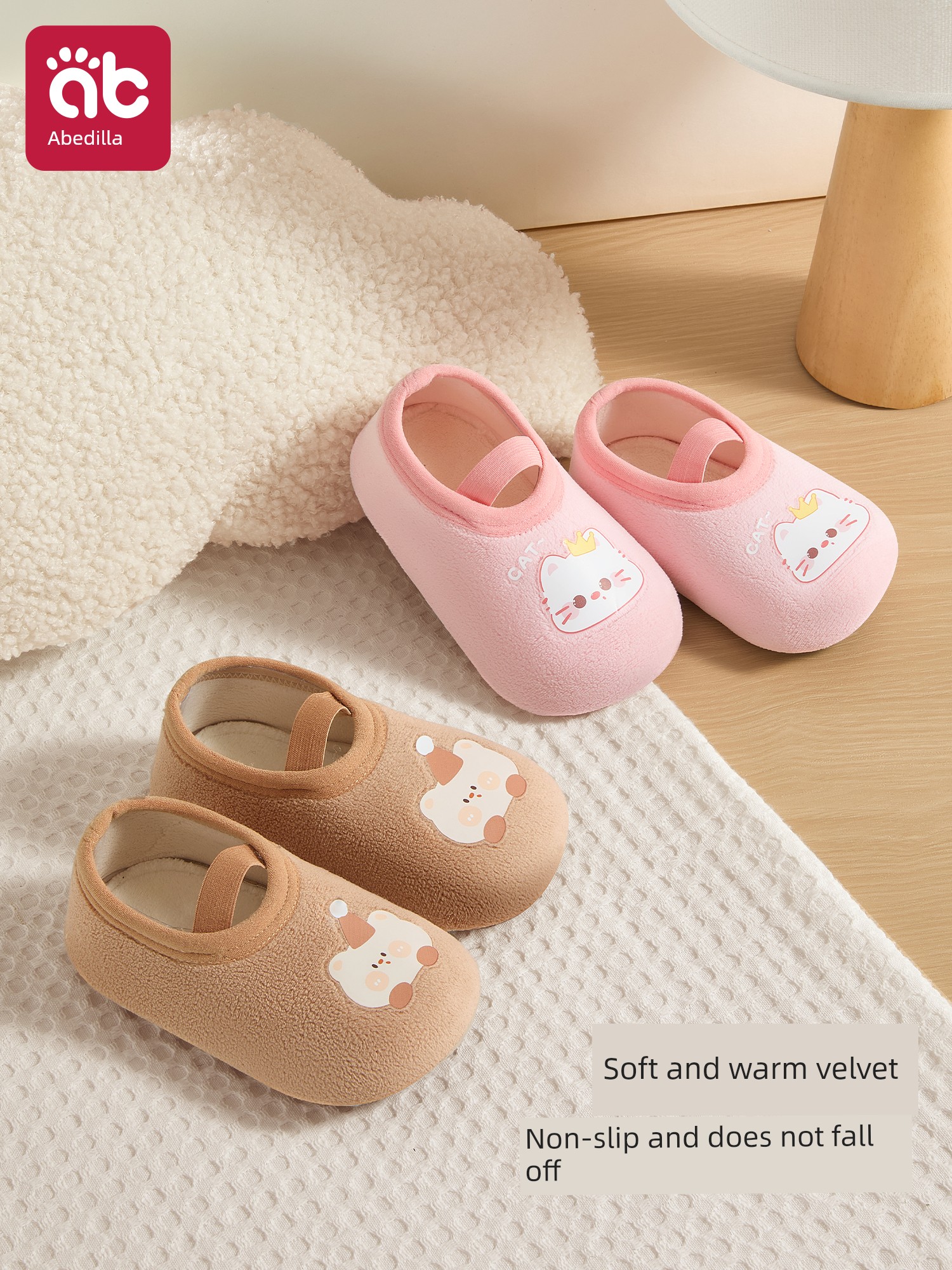 Baby Floor Shoes, Baby Socks, Autumn and Winter Toddler Non-Slip, Cold-Proof, Soft-Soled Indoor Socks for Boys and Girls