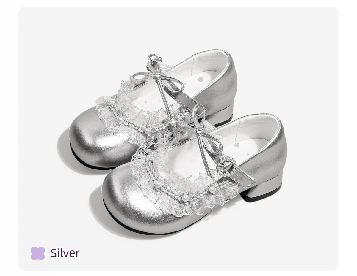 Little Girl's Stylish Leather Shoes 2026 New Summer Children's Beautiful Princess Shoes Girls' Soft-Soled High-Heeled Stage Shoes — 15