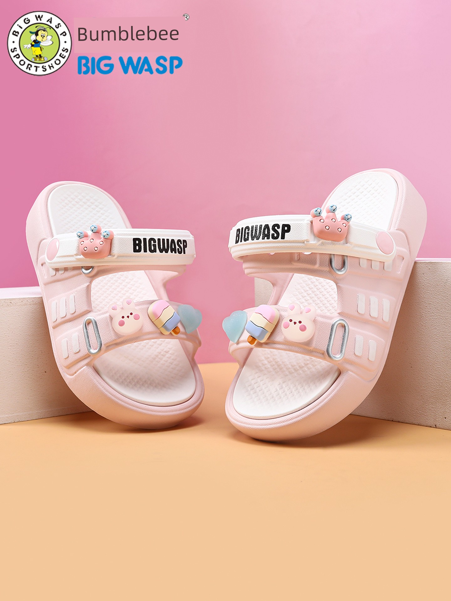 Bumblebee Girls' Sandals Summer Outdoor Children's Girls' Slippers Non-Slip Anti-Odor Lightweight Soft-Soled Kids' Shoes