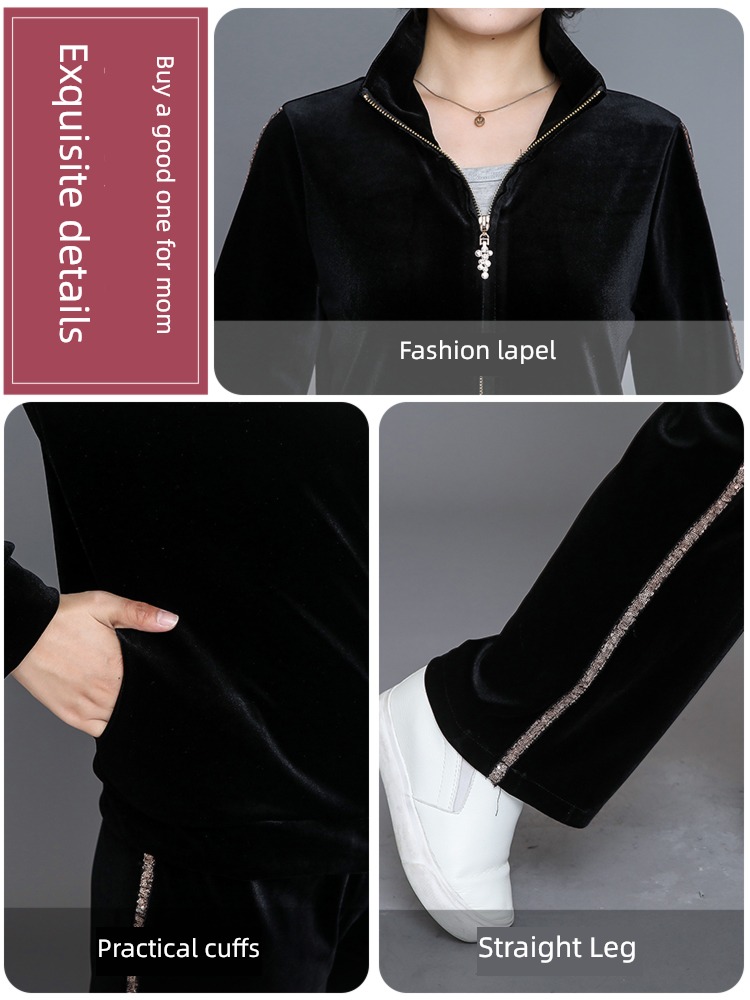 Autumn clothes leisure time Athletic Wear Big size Velvet loose coat