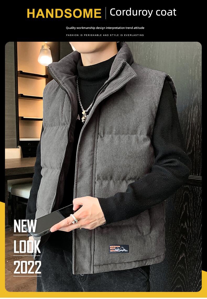 corduroy spring and autumn winter Wear out keep warm vest Vest
