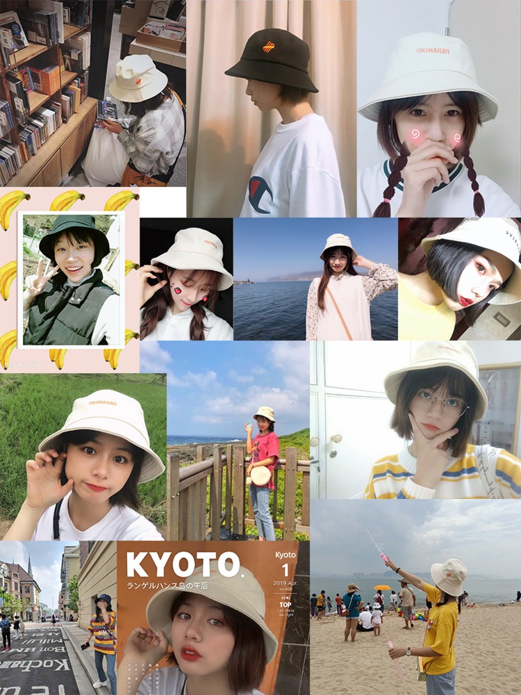lovely summer female solar system like a breath of fresh air Chaopai Fisherman hat