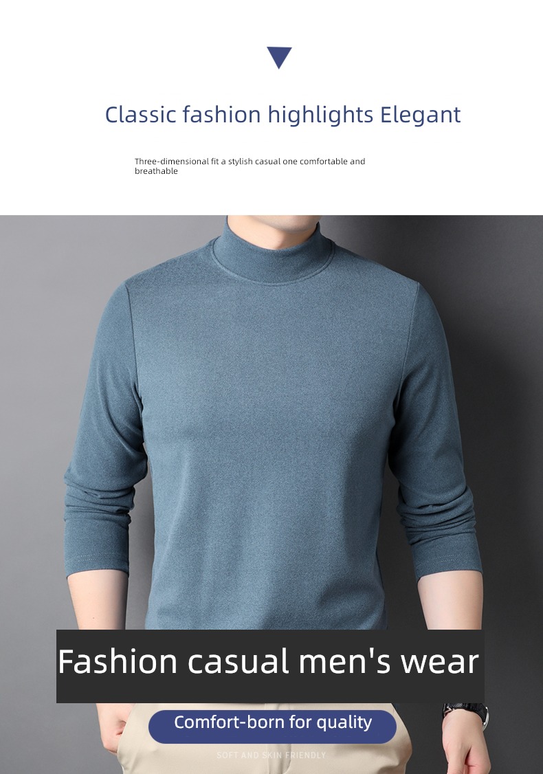 Romon man keep warm Undershirt Sweater Long sleeve T-shirt