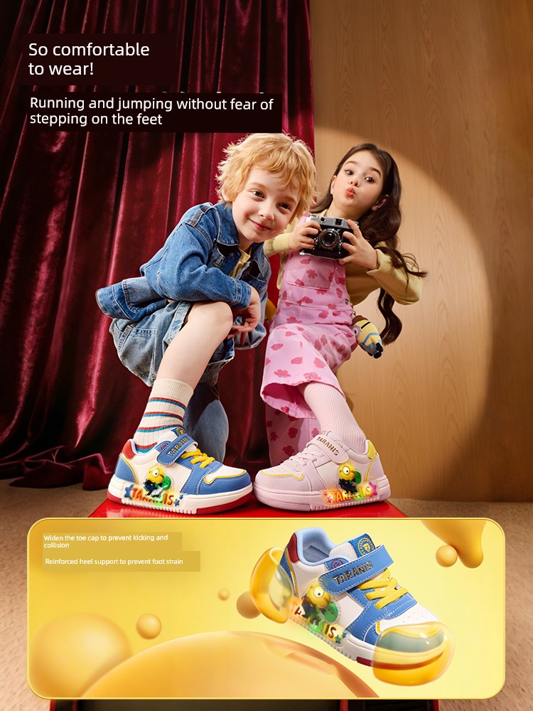 Tyrannis Genuine Minions Collaboration Shoes, New Autumn Model Children's Sneakers, Boys' Flashing Shoes, Girls' Light-Up Shoes — 3