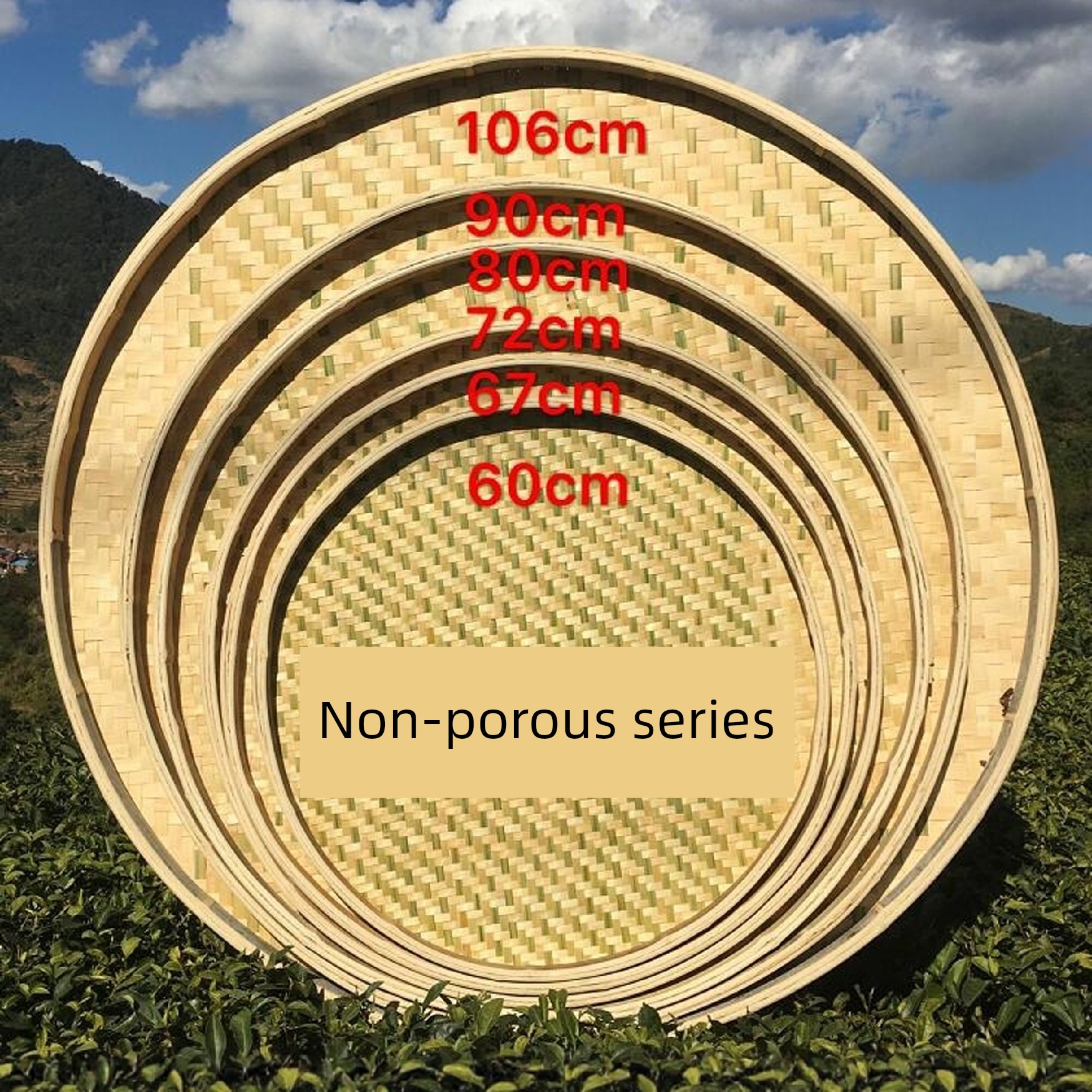 Handmade Bamboo Sieves with Holes and Without Holes, Bamboo Baskets for Water, Rice, Medicinal Herbs, Dried Tangerine Peel, Tea, and Household Use