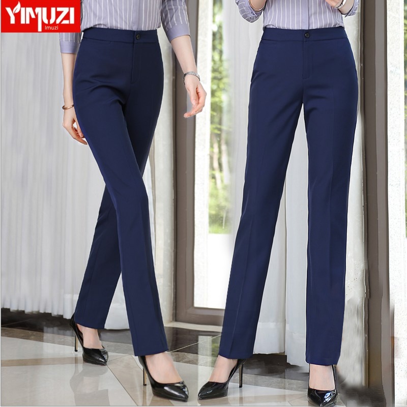 blue occupation autumn go to work work ma'am Suit pants