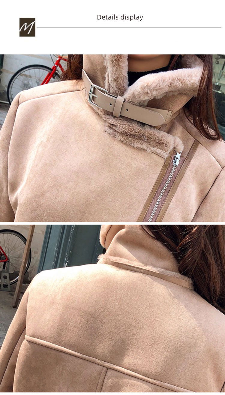 loose coat female thickening Versatile have cash less than that is registered in the accounts Locomotive clothes Suede