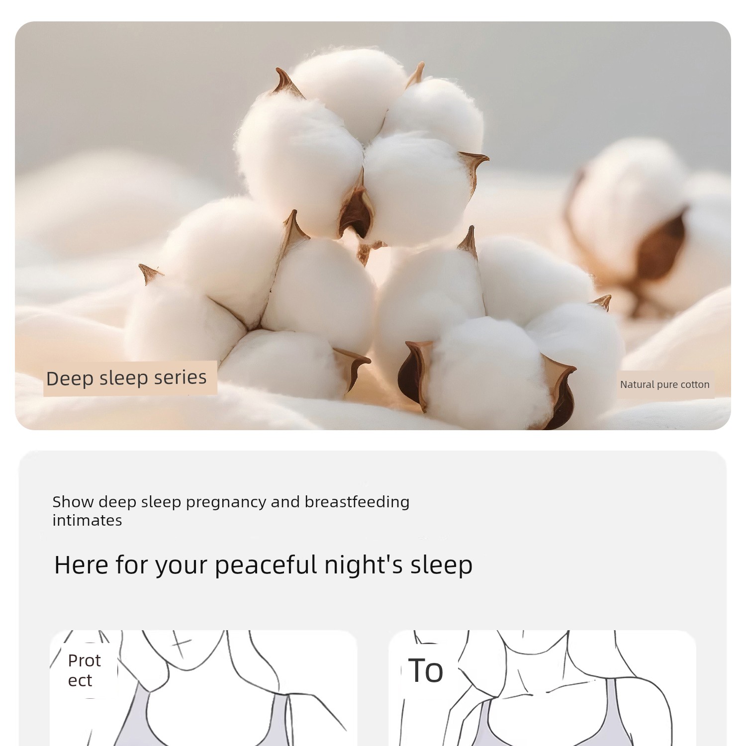 Pure Cotton Nursing Bra, Sleep-Friendly Maternity Bra, Vest-Style Postpartum Breastfeeding Bra, Suitable for Sleeping, Anti-Sagging, Thin Style — 1