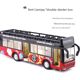 Large alloy voice double festival police car bus lengthen bus London bus double-decker tourist car model toy