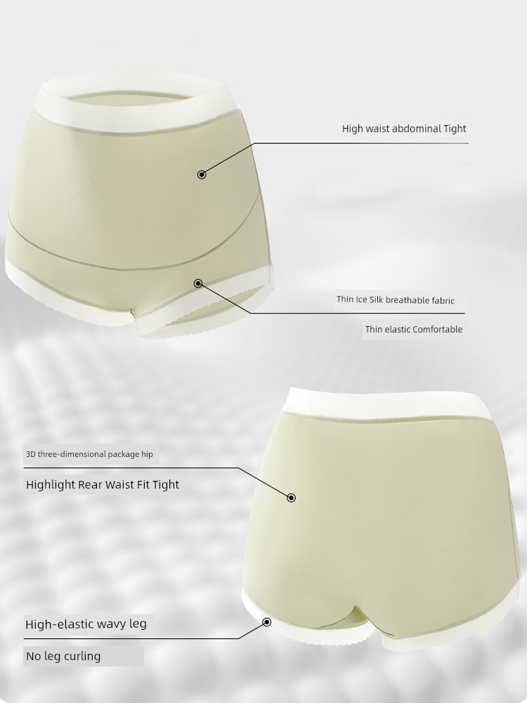 High Waist Belly Support Special Cotton Crotch Ice Silk Pregnant Women's Underpants — 4