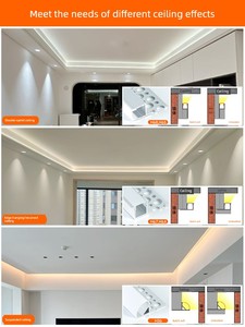 Double Eyelid Single-Sided Upward Slanted Linear Light Strip for Living Room Ceiling with Slot for Linear Aluminum Light