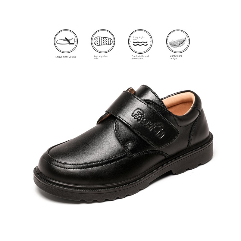 Soft Bottom Performance Boy Student New Arrival Plush Leather Shoes — 3