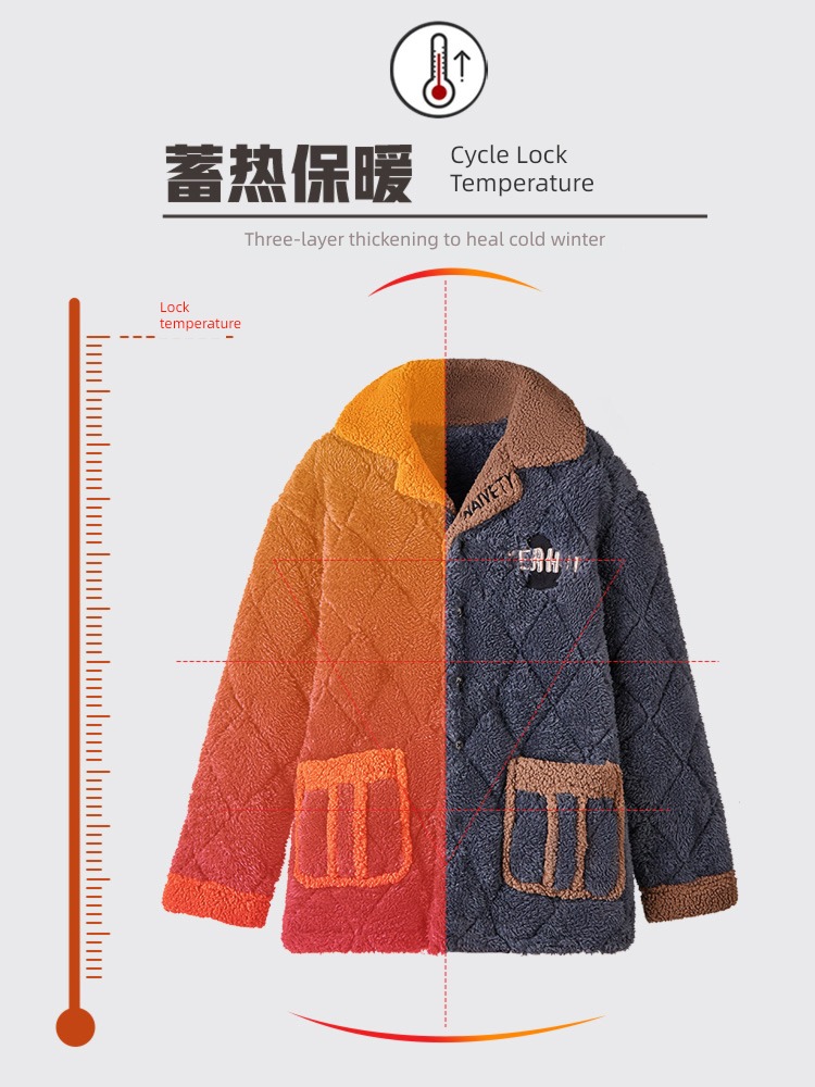NGGGN male suit Flannel Autumn and winter pajamas