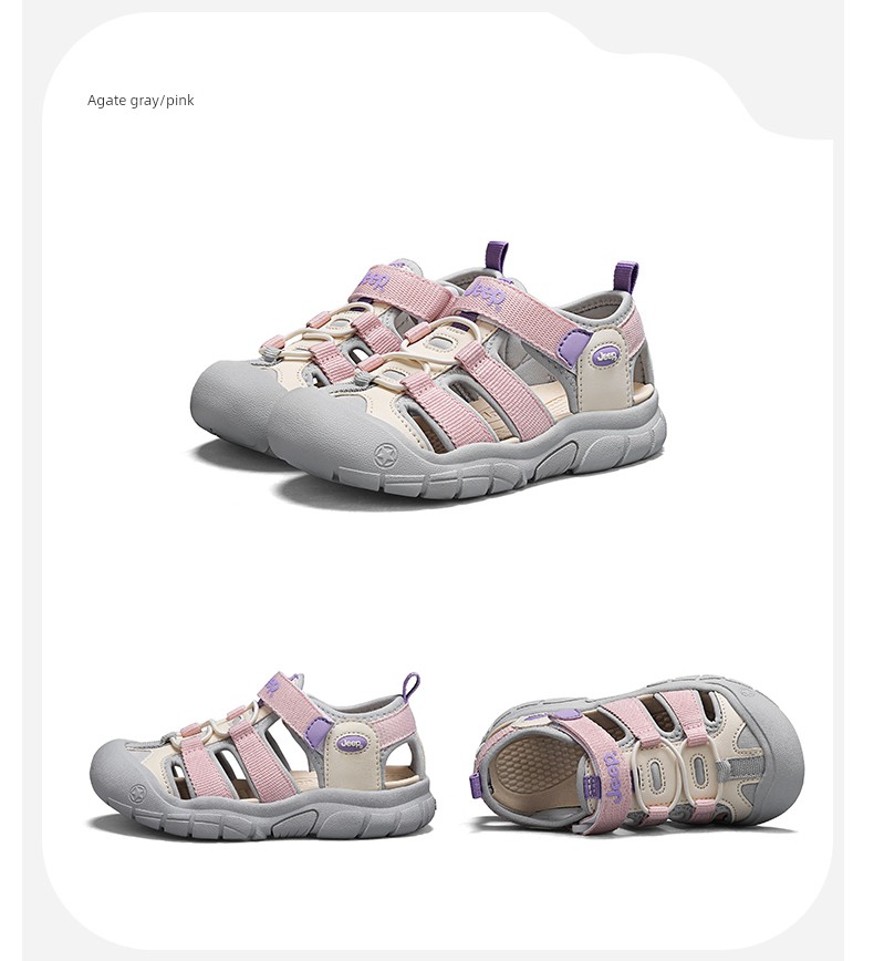 Jeep Boys' Sandals Closed-Toe Water Shoes Summer 2026 New Non-Slip Outdoor Beach Shoes Water-Resistant Children's Shoes — 28