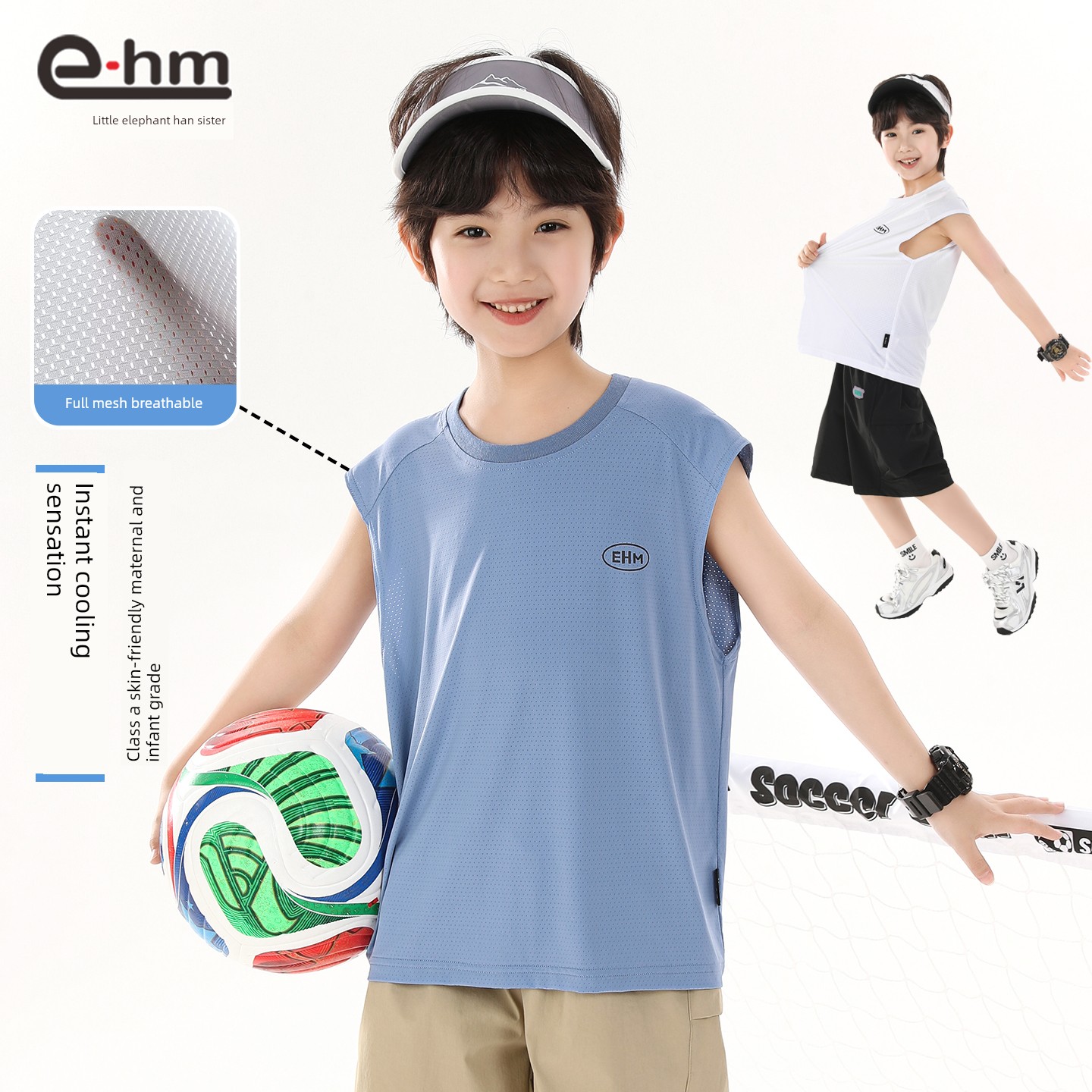 Little Elephant Ham Children's Clothing Boys' Sleeveless T-Shirt Kids' Summer Short-Sleeve 2026 New Model Boys' Big Kids' Class a Thin Shirt — 6