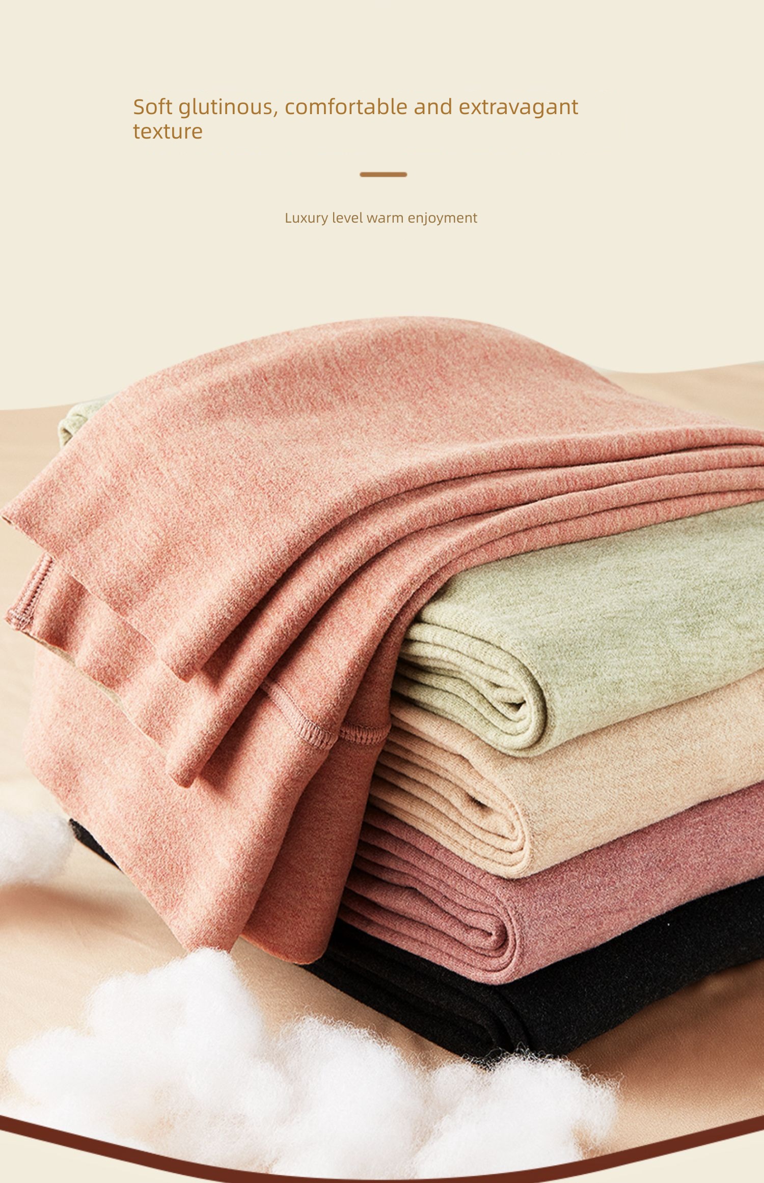 Meiya Ting High waist silk Derong Wool cashmere Warm pants ma'am Interpenetrating Plush thickening Lay a foundation Autumn trousers winter