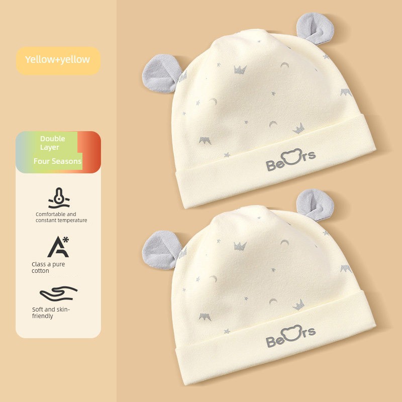 Spring and Autumn Pure Cotton Baby Double-Layer Baby Hat — 4