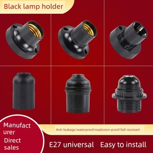 Household Round E27/E14 Size Screw-Mount Surface-Mounted Black Waterproof Chandelier Socket Led Light Source Bulb Lamp H