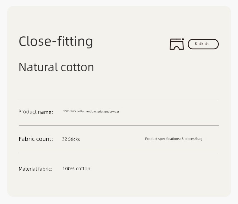Purcotton Children's Boxer Briefs for Boys and Girls, Girls' Pure Cotton A-Class Shorts, 100% Cotton, 3-Pack — 2