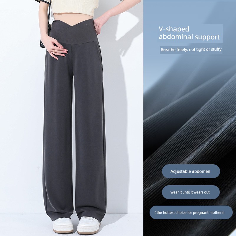 Autumn and Winter Thickened Outer Wear Casual Straight-Leg Pregnant Women's Pants — 6