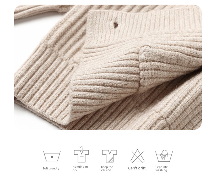 hyz  Lapel middle age Mother dress knitting Cardigan