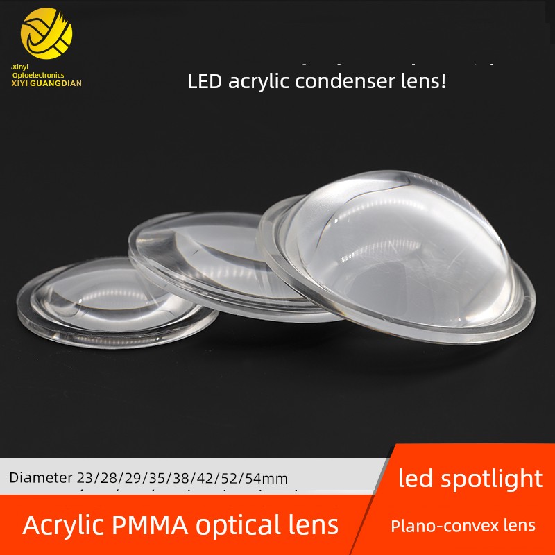 Led Condenser Lens Optical Acrylic Lens Flat Convex Lens 23 28 35 38 50 52 54mm Lamp Beads