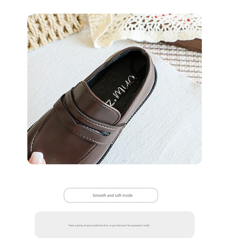 Boys' Black Leather Performance Shoes, Children's 2026 New Model, Comfortable Host-Style Shoes for Boys, Stylish and Comfortable for Long Standing — 13