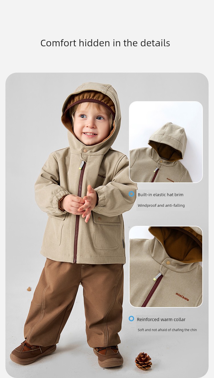[Courage Soft Leather] Mini Bala Boys and Girls Children's Jacket Water-Repellent Plush Inner Lining Three-In-One 2026 Autumn — 19