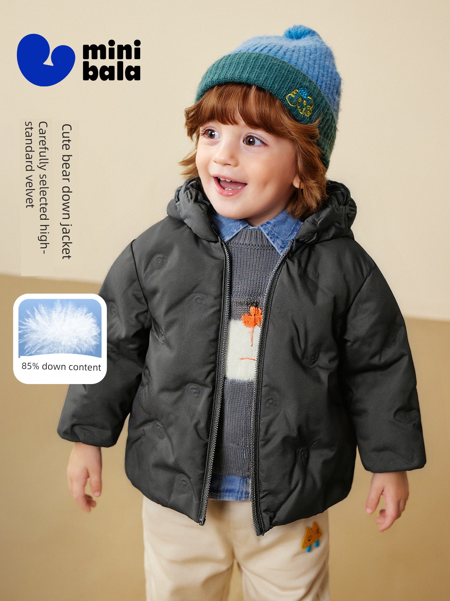 [Real Velvet] Mini Balabala down Jacket for Boys and Girls, Cute Children's Baby Coat, New Winter Product