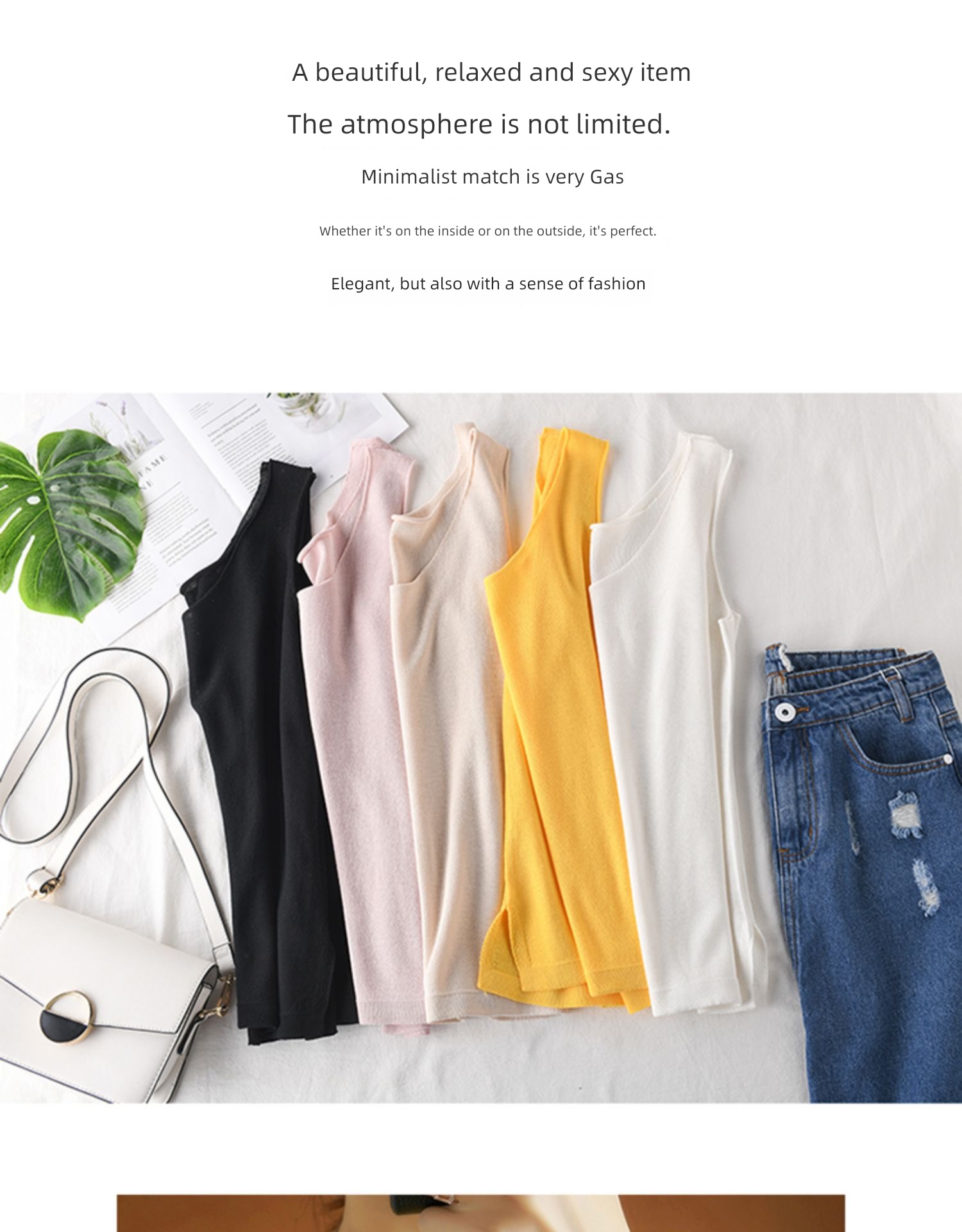 Sling configuration suit Cover your belly easy Sleeveless T-shirt flax
